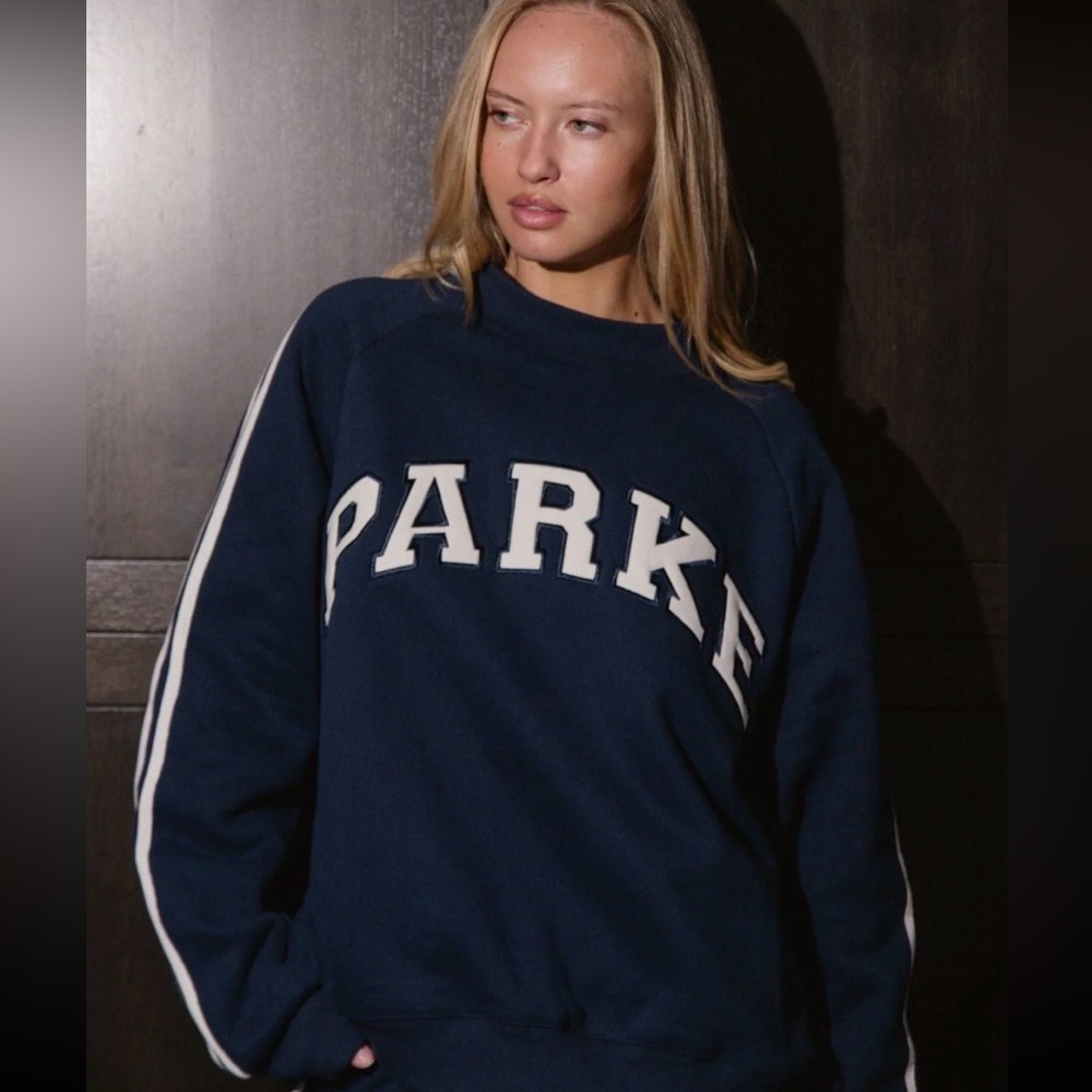 Parke Blue Shadow sport stripe Sweatshirt S/M